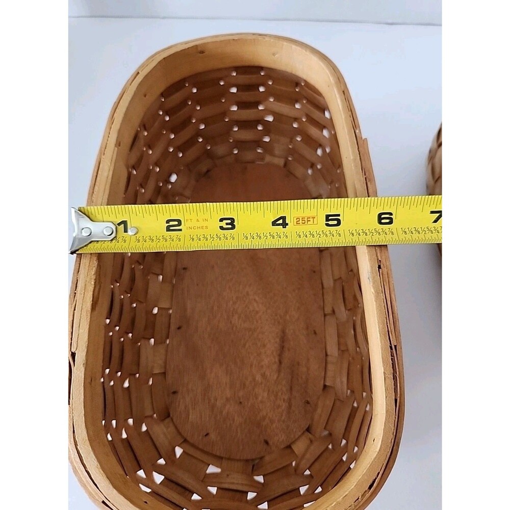 2 Longaberger Style Appreciation Woven Wood Basket For Fruit Vegetables Decor - Picture 9 of 11